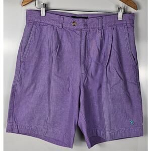 VTG Gallop men's shorts size 32 high waist pleated front purple 100% cotton